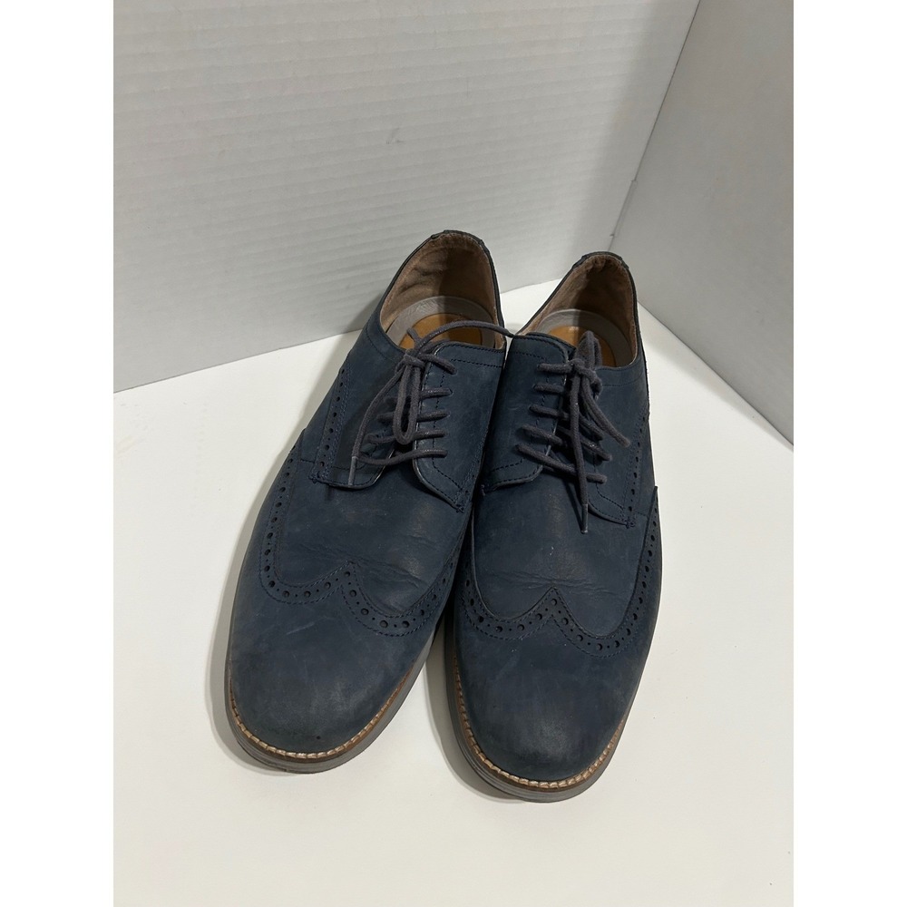 Cole Haan Grand.OS Mens Navy Blue Nubuck Wingtip Oxford Shoes‎ C26473 Size 12M